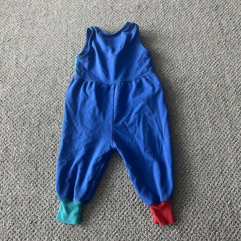 Vintage Y2K 1990's Color Block Overalls. Romper. 24 Months Toddler.